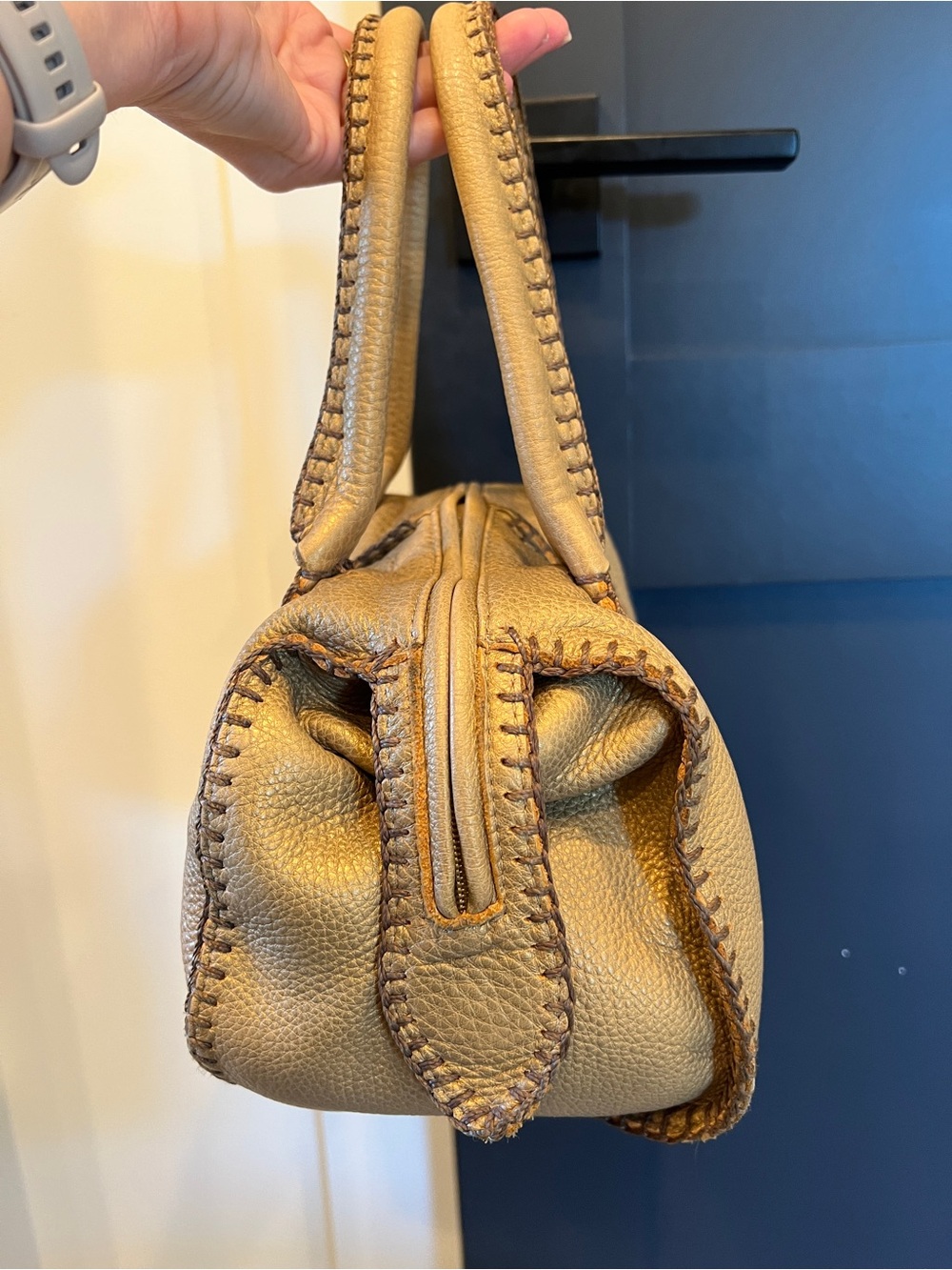 Vintage Carlos Falchi Mini Barrel Leather Bag - Picture 6 of 7
